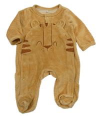 Hnědý sametový overal s tygrem ORCHESTRA