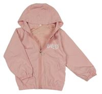 Svetloružová šušťáková jarná bunda s Bluey a kapucňou