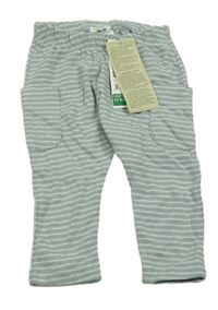 Nové - zelenomodré pruhované tepláky Benetton