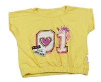 Žlté tričko s potlačou