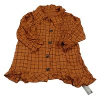 Nové - hnedo-čierne kockované prepínaci šaty s golierikom dunnes