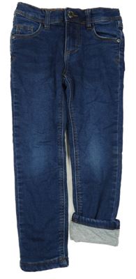 Tmavomodré podšité skinny rifle Topolino