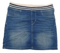 Modrá rifľová sukňa s úpletovým pasom H&M