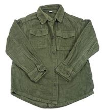 Khaki manšestrová košilová bunda Tu