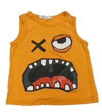 Oranžové tielko s príšerkou zn. H&M