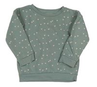 Zelená mikina so srdiečkami Primark