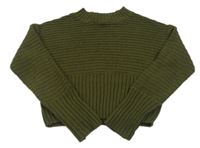 Khaki crop sveter New Look