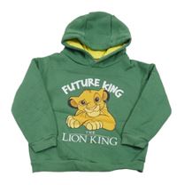 Zelená mikina so Simbou a kapucňou Disney