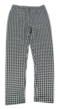 Čierno-biele vzorované legíny Shein