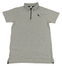 Sivé polo tričko s výšivkou Pep&Co