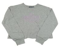 Sivá crop ľahká mikina s nápisom Select