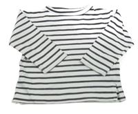 Bílo-antracitové pruhované triko Zara