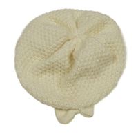 Smetanový pletený baret s mašlí H&M