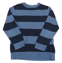 Tmavomodro-modrý pruhovaný svetr H&M