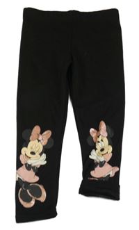 Černé zateplené legíny s Minnie Primark