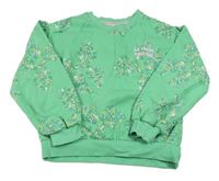 Zelená mikina s motýlikmi a nápisom