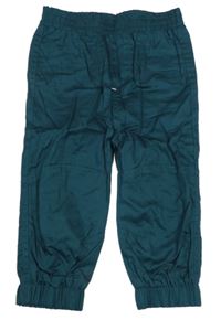 Petrolejové podšité plátenné cuff nohavice Nutmeg