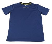 Tmavomodré športové tričko s nápisom Crane