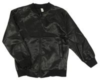 Černý koženkový bomber 