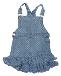 Svetlomodré rifľové vzorované na traké šaty s vrstvenou sukní River Island