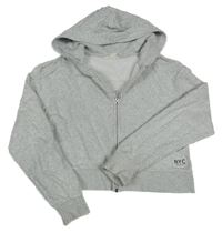 Svetlosivá crop prepínaci mikina s kapucňou H&M