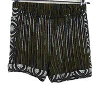 Dámské khaki-modro-bílé vzorované volné kraťasy H&M
