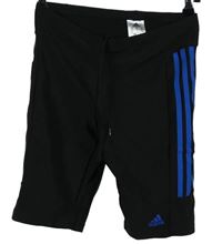 Pánske čierne plavkové kraťasy s pruhmi Adidas vel. 32