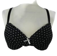 Dámská černá puntíkovaná krajková push-up podprsenka Janina vel. 85C