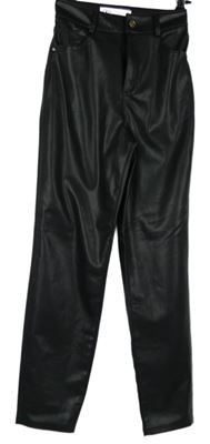 Dámské černé koženkové kalhoty Zara vel. 32