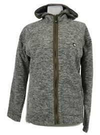 Dámská hnědá melírovaná fleecová propínací mikina s kapucí X-Land 