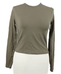 Dámské béžové crop triko Bershka 