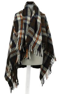 Dámský barevný kostkovaný pléd s třásněmi 