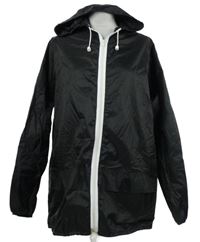 Pánská černá šusťáková bunda s kapucí 