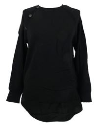 Dámský černý lehký svetr s halenkovou vsadkou Next 