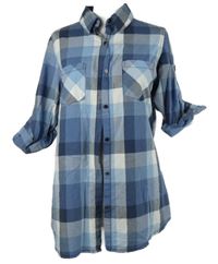 Dámská modro-bílá kostkovaná halenková tunika 