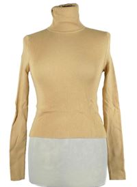 Dámský béžový žebrovaný svetrový crop rolák Zara 