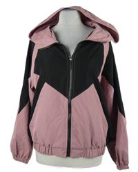 Dámska strorůžovo-čierna šušťáková bunda s kapucňou Shein