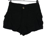 Dámské černé sukňové kraťasy s kapsami 