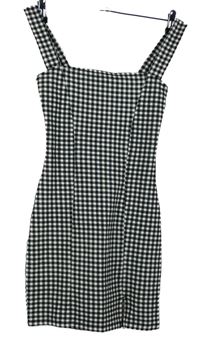 Dámské černo-bílé kostičkované minišaty H&M