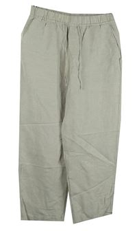 Dámské béžové capri lněné kalhoty H&M