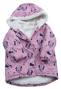 Ružová šušťáková zimná bunda s Minnie a kapucňou Disney