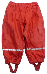 Červené nepromokavé zateplené nohavice s pruhom Lupilu