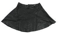Čierna koženková kolová sukňa H&M