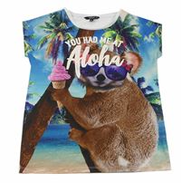 Modro-bílé tričko s obrázkem Coolcat