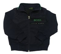 Černá propínací mikina s logem Hugo Boss