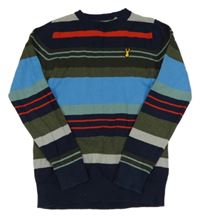 Barevný pruhovaný svetr s výšivkou Next