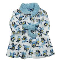 Bílo-modrý chlupatý župan s Blouey 