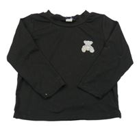 Černé triko s medvědem Shein