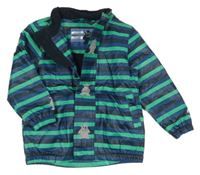 Modro-zelená pruhovaná nepromokavá jarná bunda s príšerkami TCM