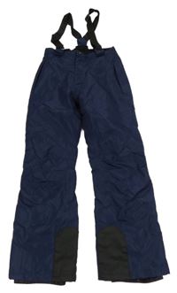 Tmavomodro-černé šusťákové oteplovačky s trakami Crivit